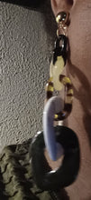 Load image into Gallery viewer, Handmade Abstract Mixed Media Acrylic chain Dangle Clip On Earrings 4.5 inches
