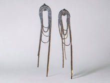 Load image into Gallery viewer, Rhinestone chain Clip On Earrings Silver
