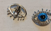 Load image into Gallery viewer, Rhinestone Cluster Eye Clip On Earrings silver
