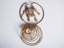 Load image into Gallery viewer, Vintage African Brass Collar Necklace Set, Cowrie Shell Earrings
