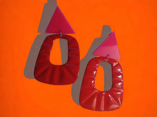 Load image into Gallery viewer, Chunky Handmade Mixed Media vintage Acrylic Clip On Earrings
