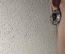 Load image into Gallery viewer, Chunky Avant Garde Crystal Stud Clip On Earrings dark blue
