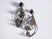 Load image into Gallery viewer, Abstract silver Metal Spiral Hoop  Clip On Earrings
