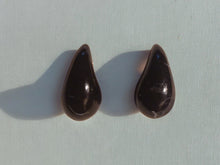 Load image into Gallery viewer, Modern minimalist marbled black teardrop stud Earrings pierced ears black
