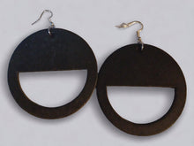 Load image into Gallery viewer, Minimalist Handmade Natural Wood Geometric Earrings (pierced ears) 3 inches
