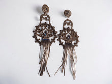 Load image into Gallery viewer, Runway Rhinestone Clip On Earrings, 7 Inch Dangle
