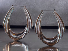 Load image into Gallery viewer, Vintage Style Silver Hip Hop Large Bamboo Earrings
