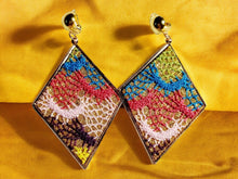 Load image into Gallery viewer, Handmade glitter and net Clip On Dangle Earrings
