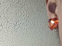 Load image into Gallery viewer, Handmade red jelly acrylic Heart Stud Clip On Earrings
