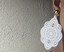 Load image into Gallery viewer, Natural Boho Chic Dangle Wooden Clip on  Earrings white
