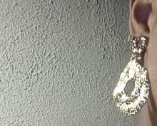 Load image into Gallery viewer, Hammered Metal Abstract clip on hoops silver
