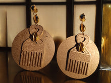Load image into Gallery viewer, Handmade handpaint Afro Pick Clip On Earrings Large style
