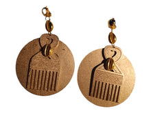 Load image into Gallery viewer, Handmade handpaint Afro Pick Clip On Earrings Large style
