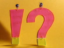 Load image into Gallery viewer, Giant neon Acrylic Pop Art symbold Clip On Earrings
