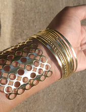 Load image into Gallery viewer, Chunky boho gold metal Cuff and Bangle Set of 10
