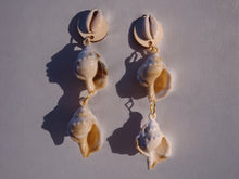 Load image into Gallery viewer, Large acrylic Sea Shell Clip On Earrings Beach Boho Style
