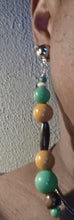 Load image into Gallery viewer, Handmade Chunky vintage wood bead clip on earrings
