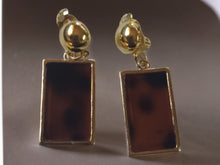 Load image into Gallery viewer, Handmade small Tortoise Acrylic Dangle Clip On Earrings
