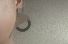 Load image into Gallery viewer, Small Handmade Minimalist 2 tone Clip On Dangle Earrings
