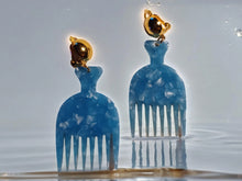 Load image into Gallery viewer, Clip on Unique Acrylic Small Afro Pick Earrings
