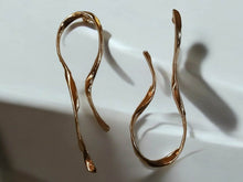 Load image into Gallery viewer, Minimalist Gold Metal Asymmetric Earrings (pierced ears)
