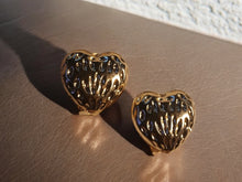 Load image into Gallery viewer, Strawberry Heart Stud Clip On Earrings gold
