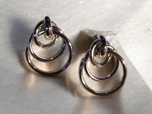 Load image into Gallery viewer, Vintage style Door knocker hoop Earrings (pierced ears) silver
