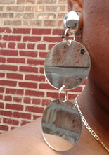 Load image into Gallery viewer, Handmade Large Mirror acrylic Disc Earrings Clip on
