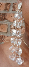 Load image into Gallery viewer, Handmade Clear Acrylic Chandelier  Dangle Earrings 5 inch clip on
