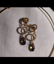 Load image into Gallery viewer, Giant Aurora borialis crystal Necklace and  Clip On Earrings Set handmade new
