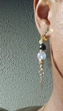 Load image into Gallery viewer, Handmade light boho bead and Ankh Dangle Clip On Earrings 2 inch
