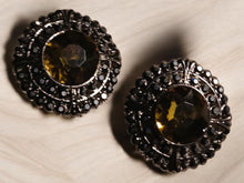 Load image into Gallery viewer, Chunky Avant Garde Crystal Stud Clip On Earrings blue
