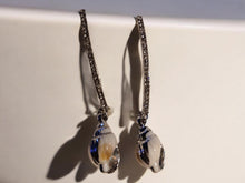Load image into Gallery viewer, Glam boho rhinestone and shell Earrings pierced ears
