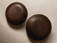 Load image into Gallery viewer, Extra Large Handmade Wooden Stud Clip On Earrings dark brown
