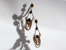 Load image into Gallery viewer, Light crystal and chain Clip On Earrings gold
