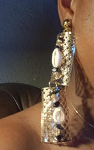 Load image into Gallery viewer, Handmade boho charm Clip On Dangle Earrings 4 inch
