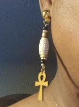 Load image into Gallery viewer, Light charm Ankh Clip On Dangle Earrings
