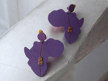Load image into Gallery viewer, Handmade Natural Africa Clip On Earrings purple
