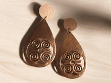 Load image into Gallery viewer, Handpainted Wooden Adinkra Symbol Clip On Earrings
