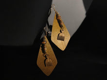 Load image into Gallery viewer, Handmade Wooden charm Afro Pick Earrings
