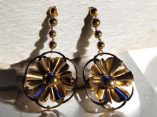 Load image into Gallery viewer, Handmade Giant Abstract Metal Flower Clip on Earrings 5 inch
