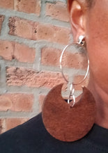 Load image into Gallery viewer, Handmade silver Metal  and wood Multi Hoop Clip On Earrings
