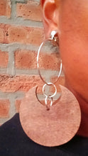 Load image into Gallery viewer, Handmade silver Metal  and wood Multi Hoop Clip On Earrings
