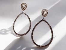Load image into Gallery viewer, Handmade silver Metal Rhinestone Clip On Hoop Earrings silver
