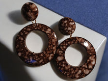 Load image into Gallery viewer, Chunky Handmade Acrylic Hoop Clip On Earrings brown

