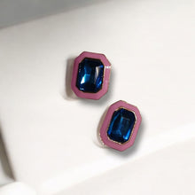 Load image into Gallery viewer, Colorblock Rhinestone Stud Clip On Earrings
