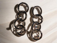 Load image into Gallery viewer, Classic multi hoop design Dangle Earrings pierced ears silver
