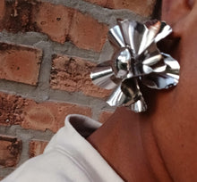 Load image into Gallery viewer, Extra Large Runway Avant Garde Flower  cluster Earrings  pierced ears
