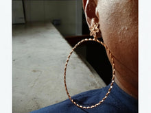 Load image into Gallery viewer, Large Gold Metal Hoop Clip On Earrings 4 inch
