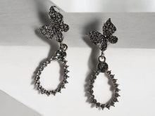 Load image into Gallery viewer, Rhinestone Butterfly dangle Clip On Earrings
